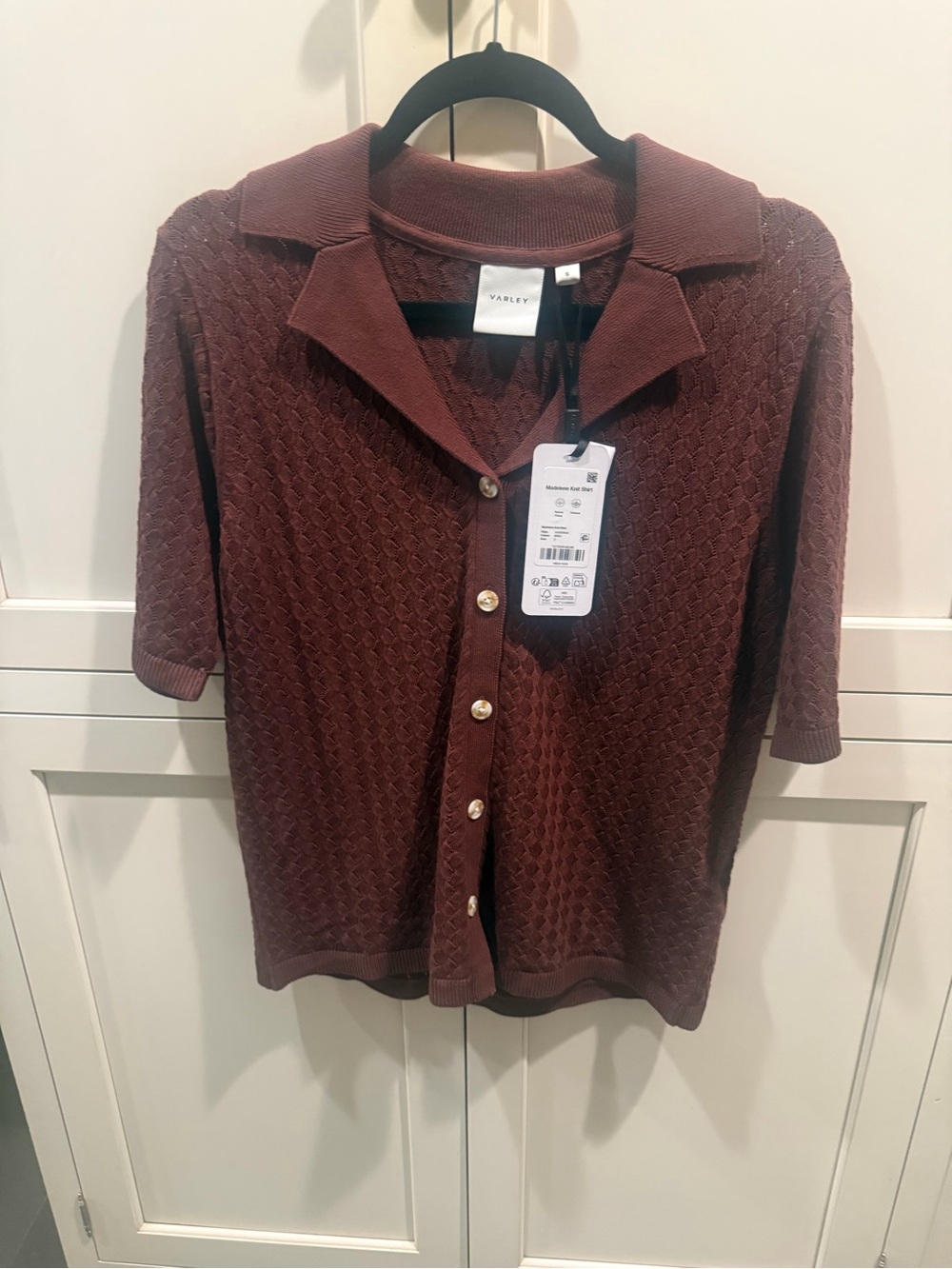 Varley madelene knit shirt ironwood